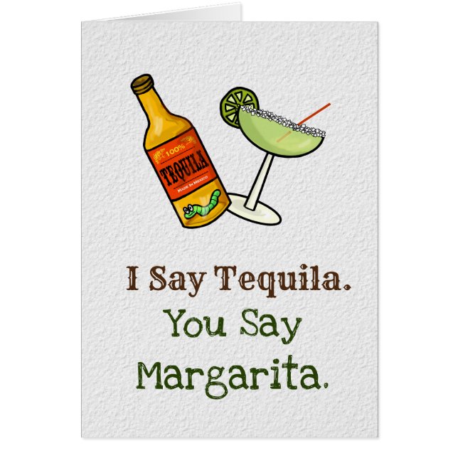 Tequila & Margarita Romantic Couples Greeting Card (Front)