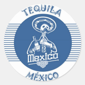 TEQUILA MÉXICO BLUE CLASSIC ROUND STICKER