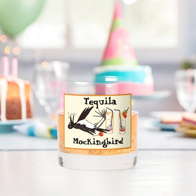Tequila Mockingbird literary joke Whiskey Glass (Insitu (Birthday))