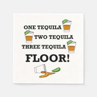 Tequila Shot Glass With Lime Wedge Cocktail Napkin