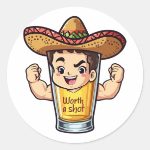 Tequila Shot Worth A Shot Sticker - Funny Drink