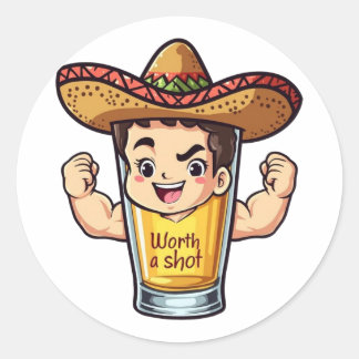 Tequila Shot Worth A Shot Sticker - Funny Drink