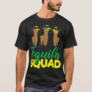 Tequila Squad Llama Matching Cinco De Mayo Meican  T-Shirt