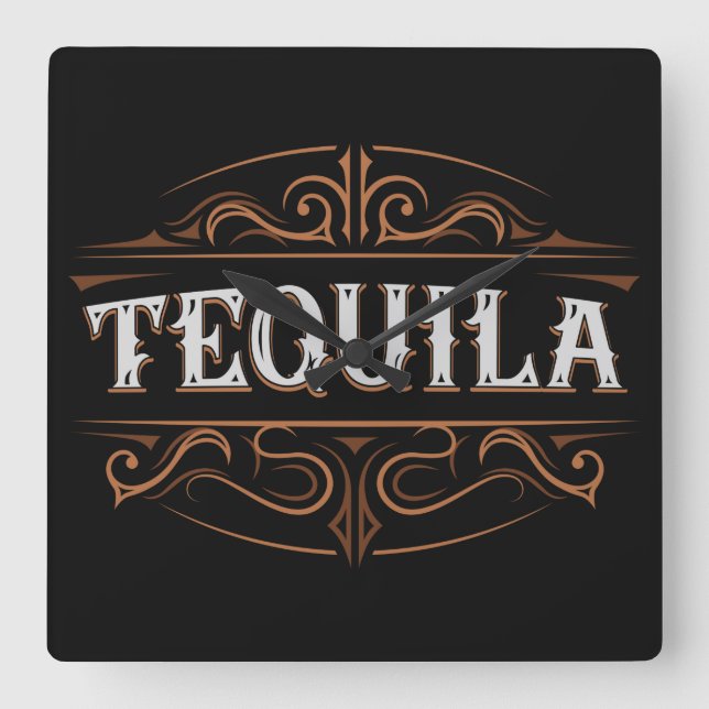 Tequila Square Wall Clock (Front)