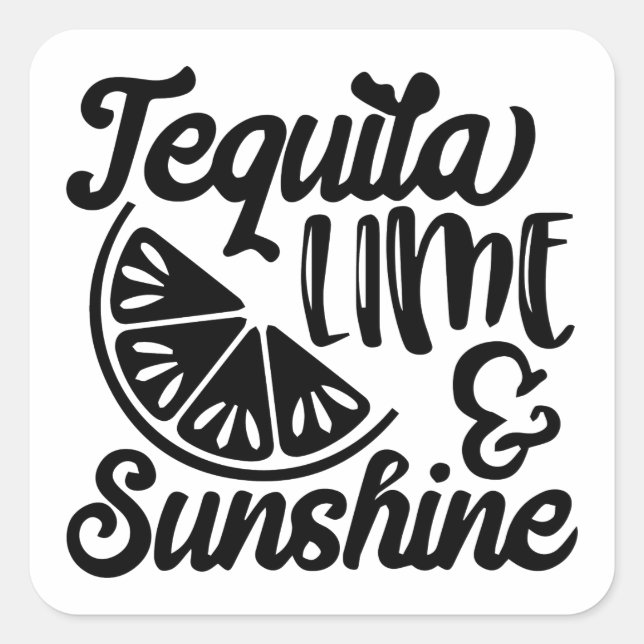 Tequila Sticker,Fiesta Party Sticker,Cinco De Mayo Square Sticker (Front)