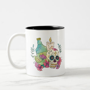Tequila Sugar Skull Two-Tone Coffee Mug