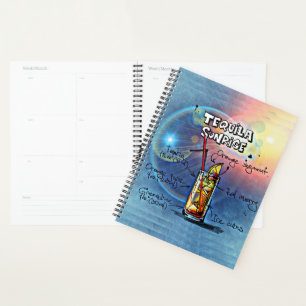 Tequila Sunrise Cocktail (#7 /12 Drink Recipe Set) Planner