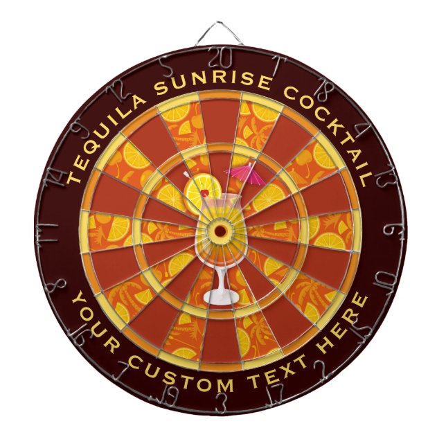 Tequila Sunrise Cocktail Dartboard (Front)