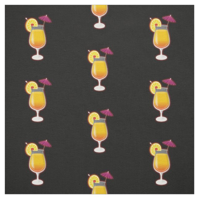 Tequila Sunrise Cocktail Pattern Fabric (Swatch)