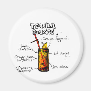Tequila Sunrise Cocktail Recipe Magnet