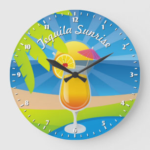 Tequila sunrise large clock
