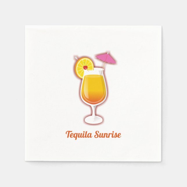 Tequila sunrise napkin (Front)