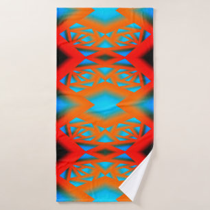 Tequila Sunrise Ombre Geometric Abstract Art  Bath Towel