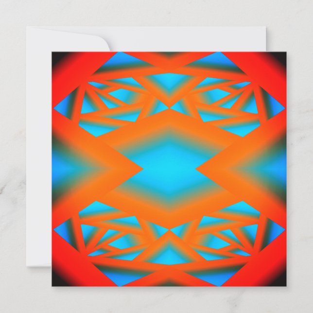 Tequila Sunrise Ombre Geometric Abstract Art Card (Front)
