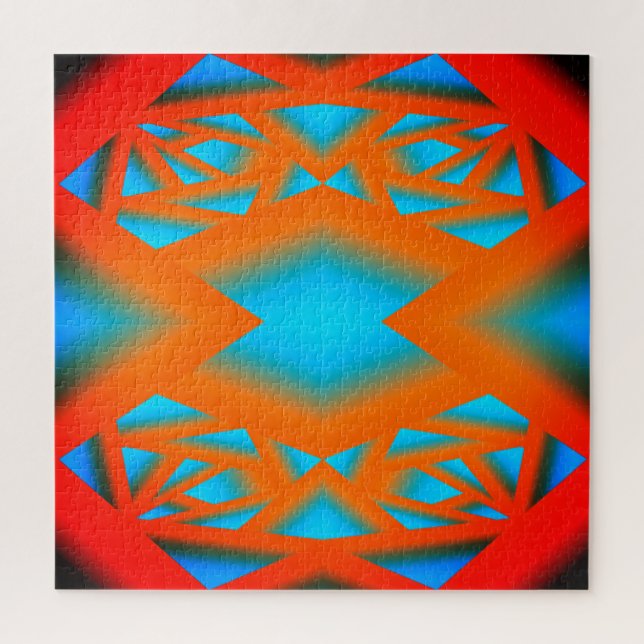 Tequila Sunrise Ombre Geometric Abstract Art  Jigsaw Puzzle (Vertical)
