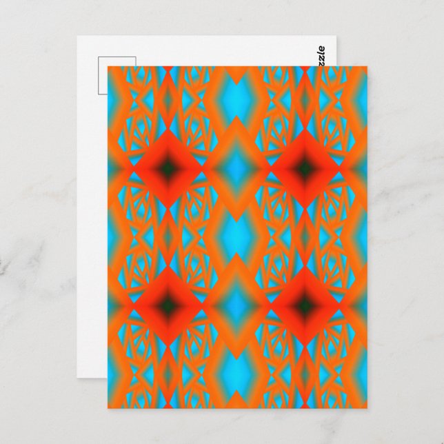 Tequila Sunrise Ombre Geometric Abstract Art  Postcard (Front/Back)