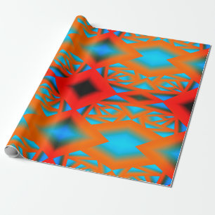 Tequila Sunrise Ombre Geometric Abstract Art Wrapping Paper