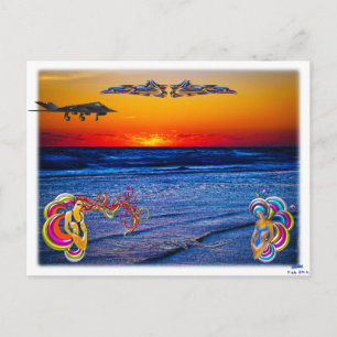 Tequila Sunrise Over Atlantic Big Beach Big Fun Postcard