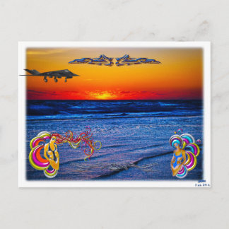 Tequila Sunrise Over Atlantic Big Beach Big Fun Postcard