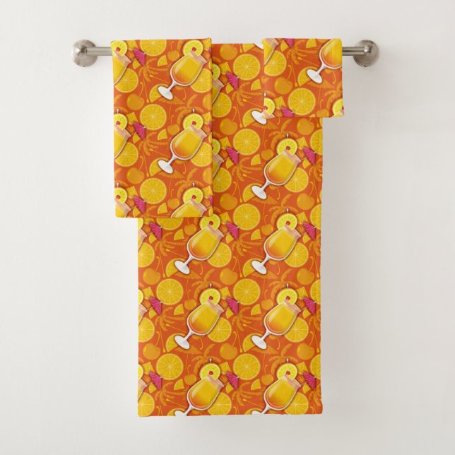 Tequila Sunrise Pattern Bath Towel Set (Insitu)