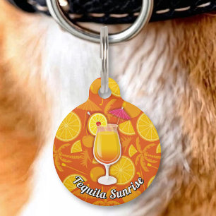 Tequila sunrise pet tag