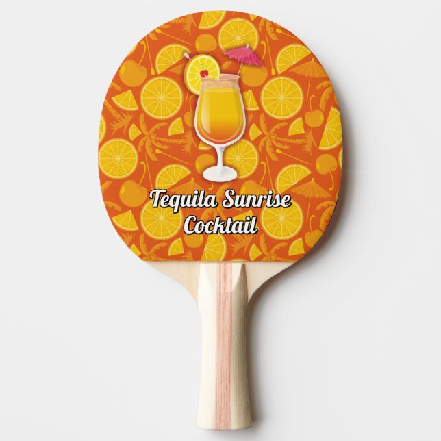 Tequila sunrise ping pong paddle (Front)