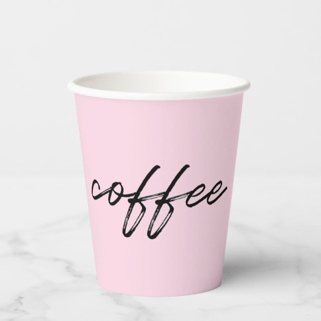 Tequila Sunrise Pink Disposable Coffee Cups (Front)