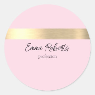 Tequila Sunrise Pink Gold Foil Rustic Faux  Classic Round Sticker