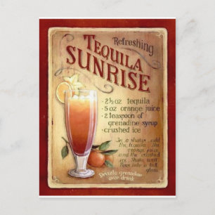tequila sunrise recipe postcard