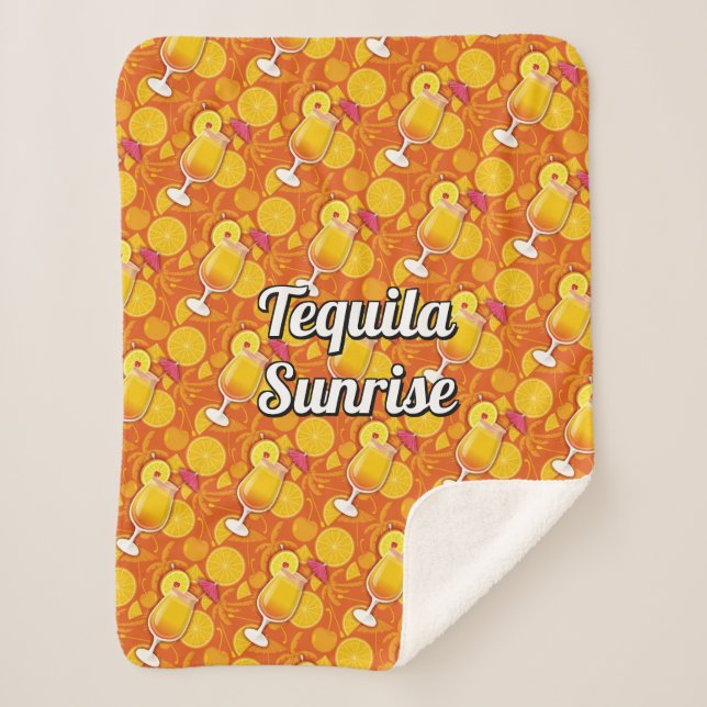 Tequila Sunrise Sherpa Blanket (Front)