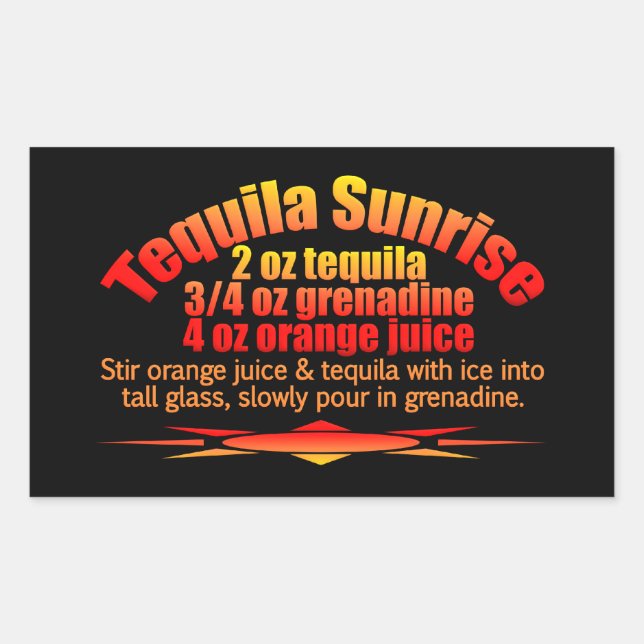 Tequila Sunrise stickers (Front)