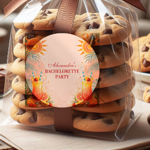 Tequila Sunrise Sunset Cocktail Bachelorette Party Classic Round Sticker