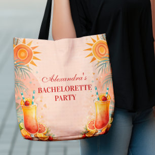 Tequila Sunrise Sunset Cocktail Bachelorette Party Tote Bag