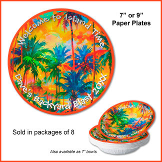 [Tequila Sunrise] Tropical Island Time Party Paper Plate