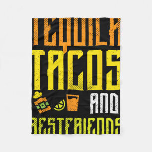 Tequila Tacos Bestfriends Funny Cinco De Mayo Drin Fleece Blanket