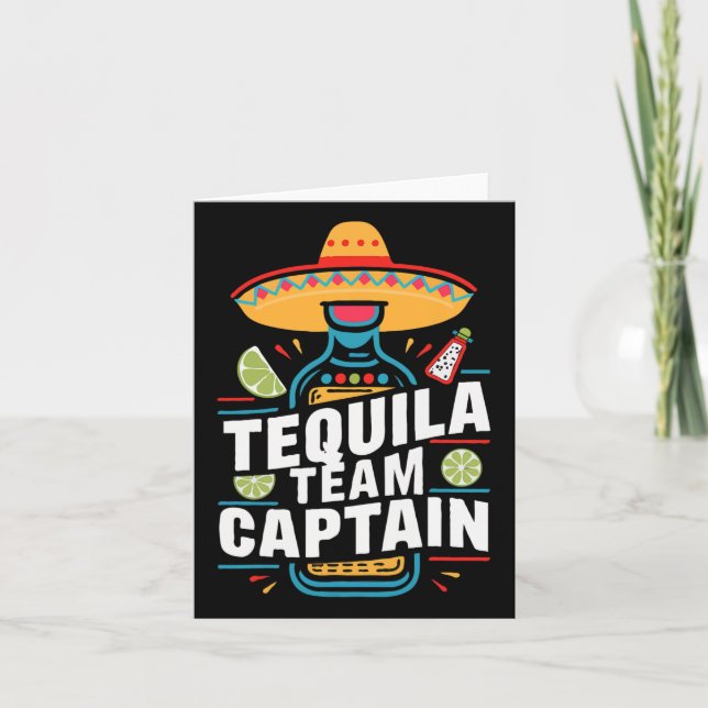 Tequila Team Captain Cinco De Mayo Party Fiesta  Card (Front)