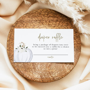 TERA Fall White Pumpkin Baby Diaper Raffle Ticket