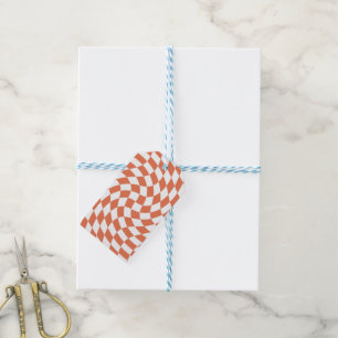 Teracotta Wedding Collection Check Chequered Gift Tags