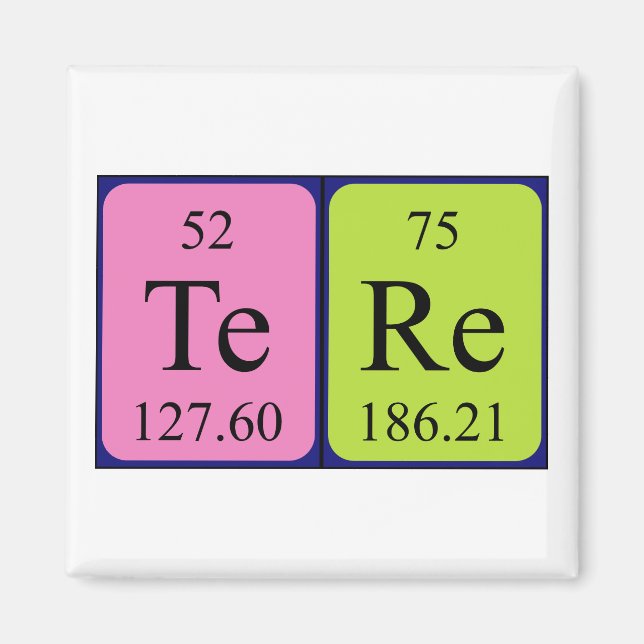 Tere periodic table name magnet (Front)