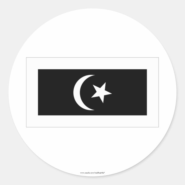Terengganu flag classic round sticker (Front)