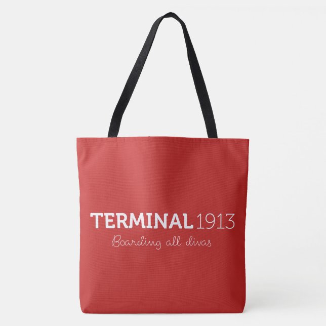 Terminal 1913 Large Red Tote Bag (Front)