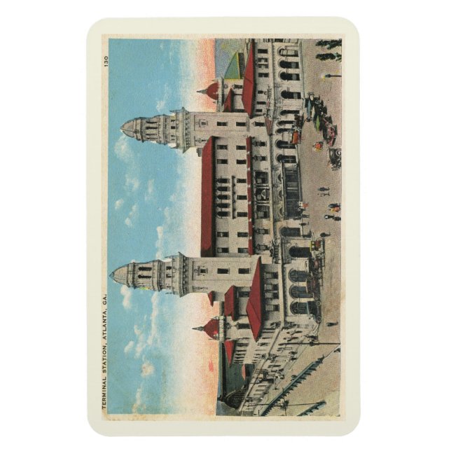 Terminal Train Station, Atlanta 1923 Vintage Style Magnet (Vertical)