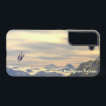 Terminal Velocity Peregrine Falcon Samsung Galaxy Case<br><div class="desc">A Peregrine Falcon (Falco peregrinus) stoops (dives) while hunting in mountainous terrain. Something down below is about to have a very bad day. Customisable text reading "Peregrine Falcon" also appears.</div>