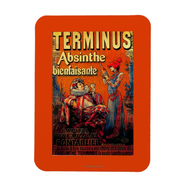 Terminus Absinthe Vintage PosterEurope Magnet (Vertical)