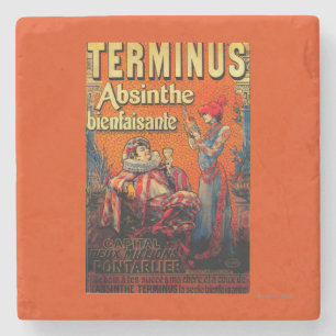 Terminus Absinthe Vintage PosterEurope Stone Coaster