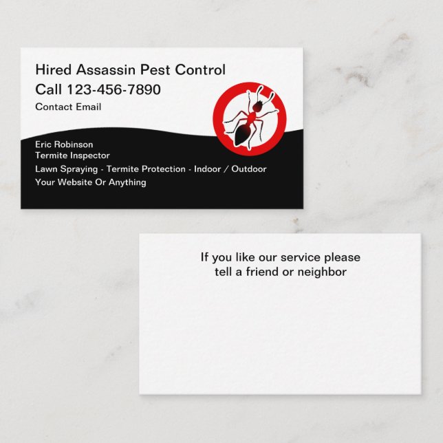 Termite Pest Control Business Cards New (Front/Back)