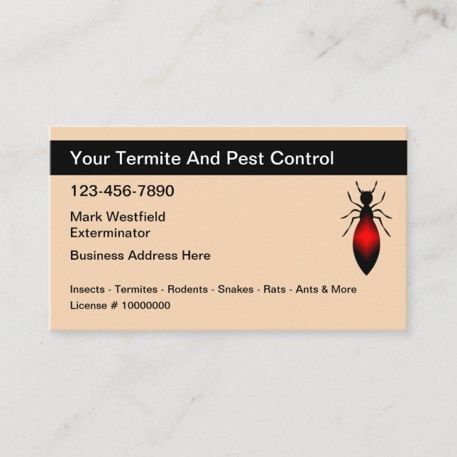 Termite Pest Control Exterminator Theme Business Card (Front)