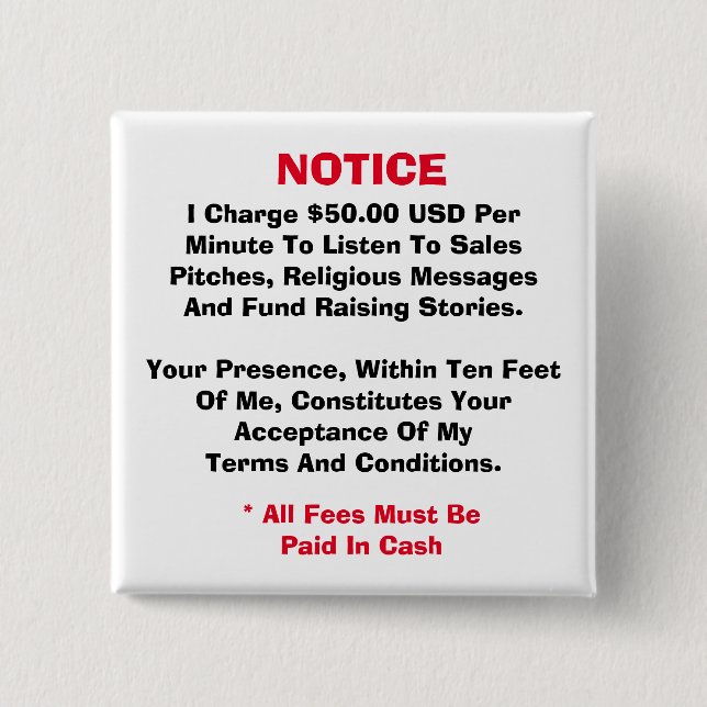 Terms and Conditions Button (Front)