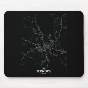 Ternopil Ukraine City Map Travel Souvenir Hometown Mouse Pad