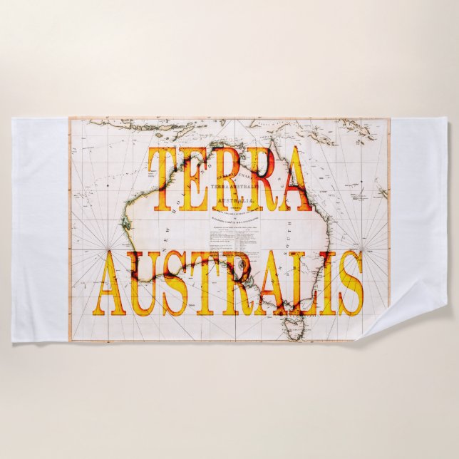Terra Australis Map 1814 Beach Towel (Front)